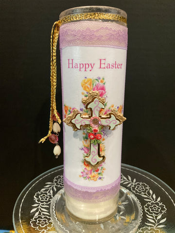 Easter Cross Prayer Candle