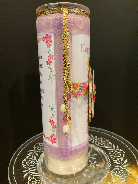 Easter Cross Prayer Candle