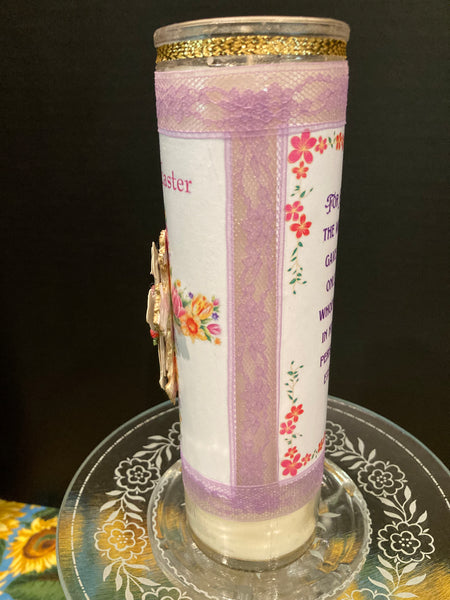 Easter Cross Prayer Candle