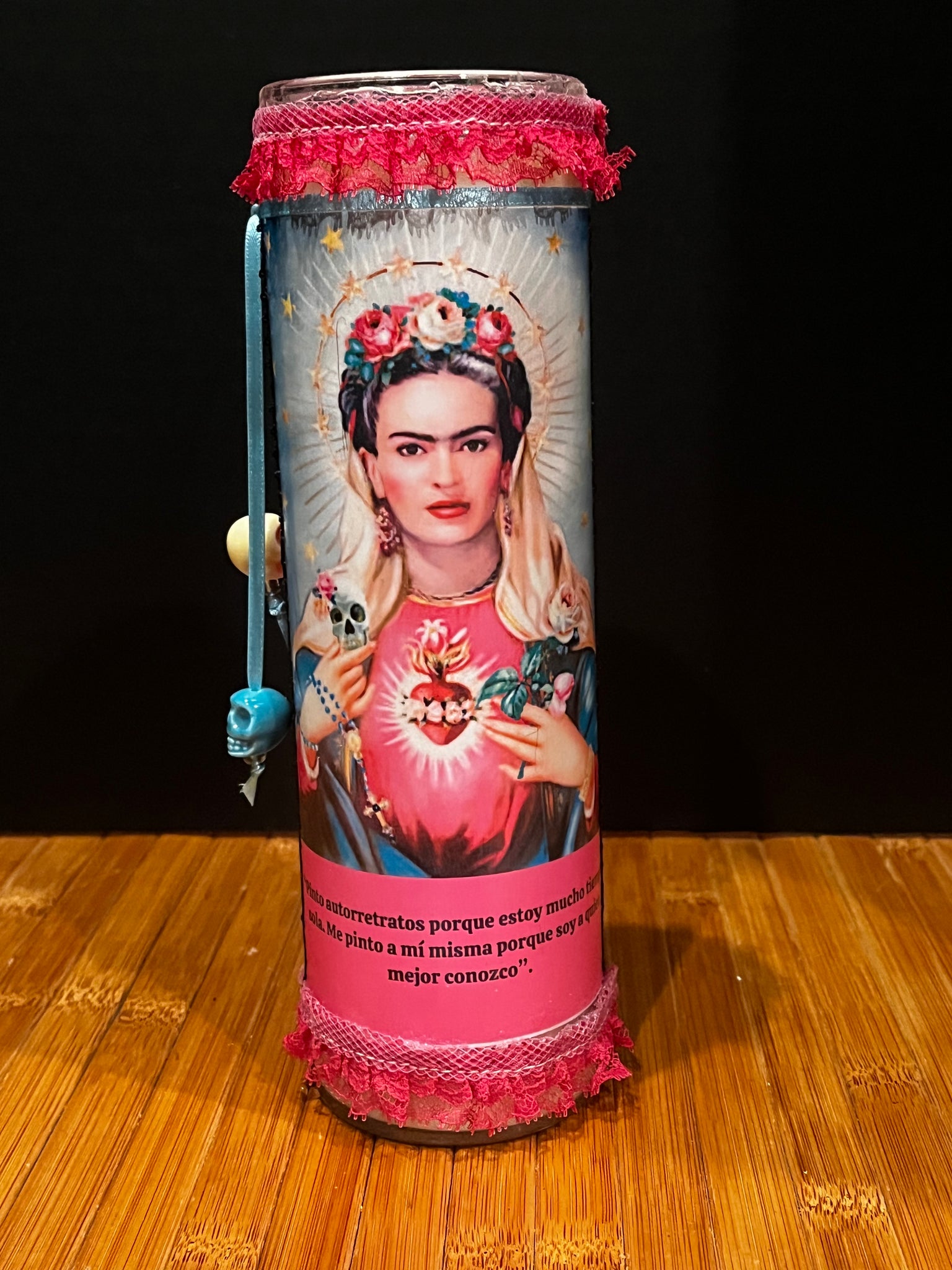 Frida Kahlo Altar Prayer Candle-Pink