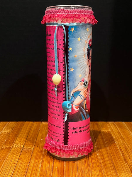 Frida Kahlo Altar Prayer Candle-Pink