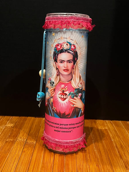 Frida Kahlo Altar Prayer Candle-Pink