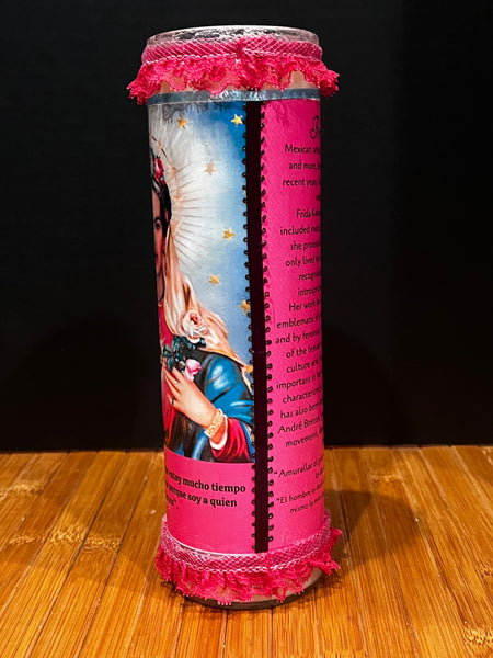 Frida Kahlo Altar Prayer Candle-Pink